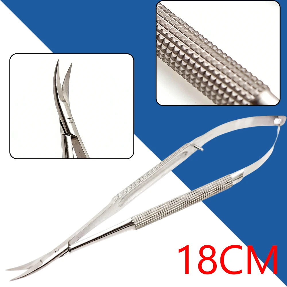 Stainless Steel Micro Castroviejo Style Ophthalmic Scissors Corneal Surgical Instrument for Eye Surgery