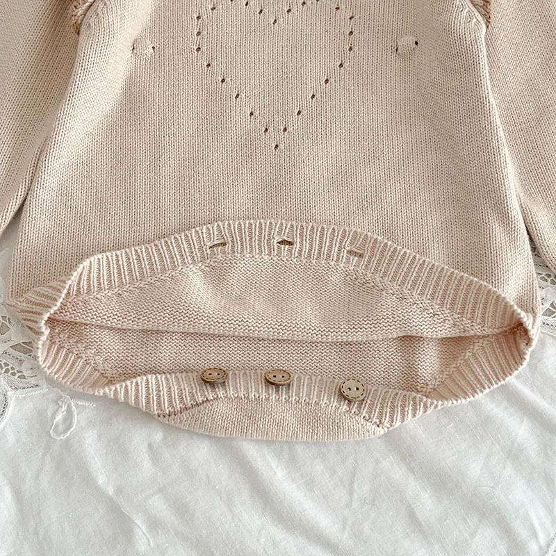 Autumn Winter Infant Baby Girl Knitting Clothes Set Long Sleeved Knitted Cardigan Coat+Romper Newborn Baby Girls Clothing Suit