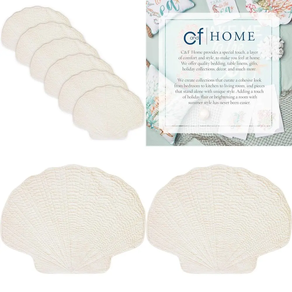 

Coastal Nautical Sailing Theme Tropical Beach Sea Life Cotton Quilted Placemats Set of 6