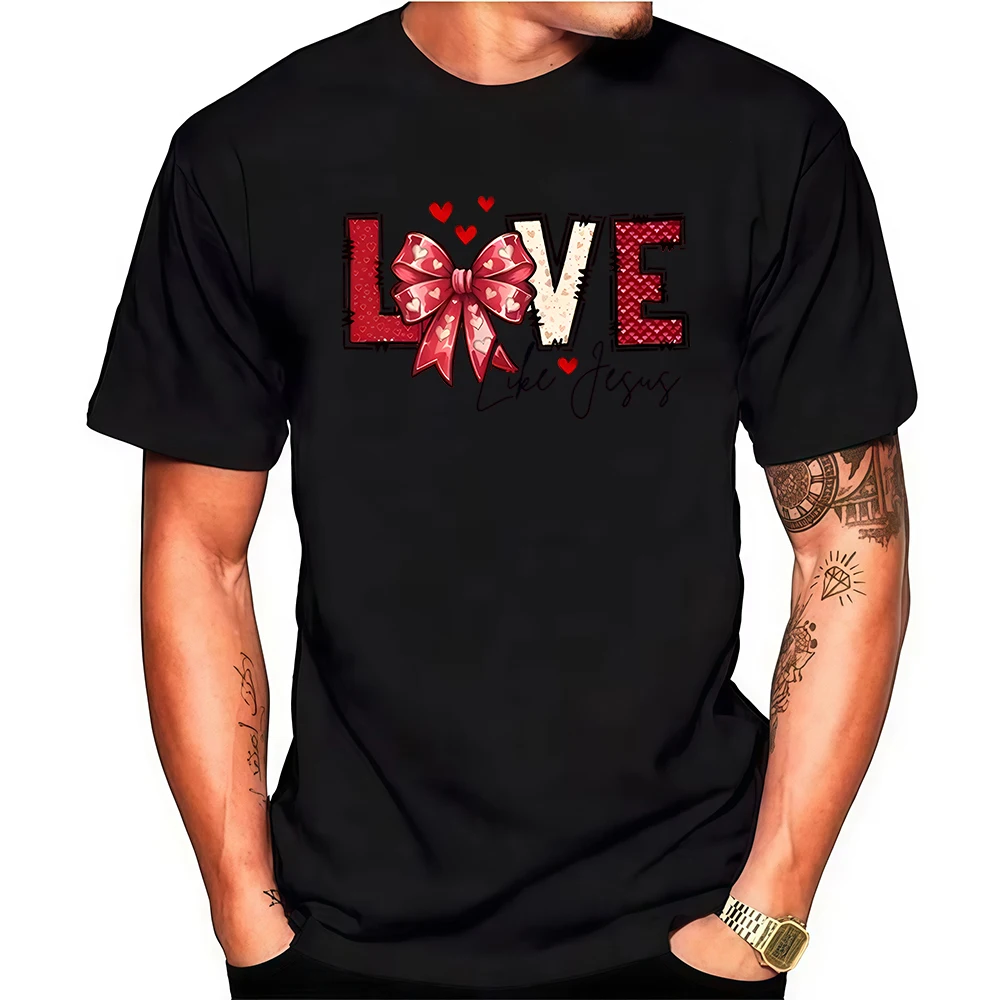 커플 티셔츠 프린트 라운드넥 남녀 여름 스트릿웨어 탑 발렌타인데이 선물 남자친구 여자친구 2026 그래픽