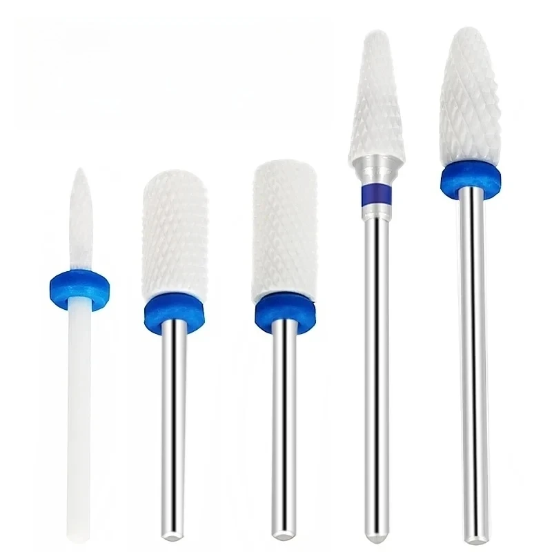 5 قطعة أظافر سيراميك لقمة ثقب مجموعة 3/32 ''2.35 مللي متر) رؤوس طحن متوسطة أطقم المهنية ملف أظافر أكريليك لقمة ثقب #5