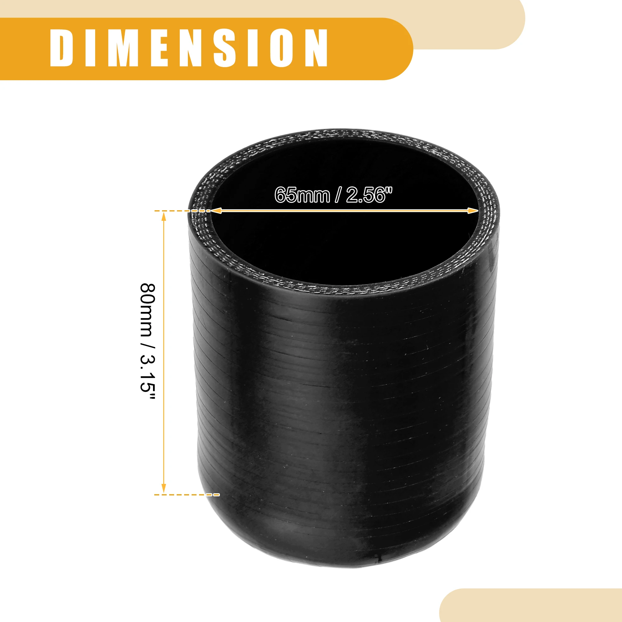 UXCELL 35mm-75mm ID 80mm Tappo del tubo flessibile in silicone lungo Tappo terminale del tubo di aspirazione con morsetto per porta dell'acqua sottovuoto di bypass del riscaldatore del liquido di raffreddamento