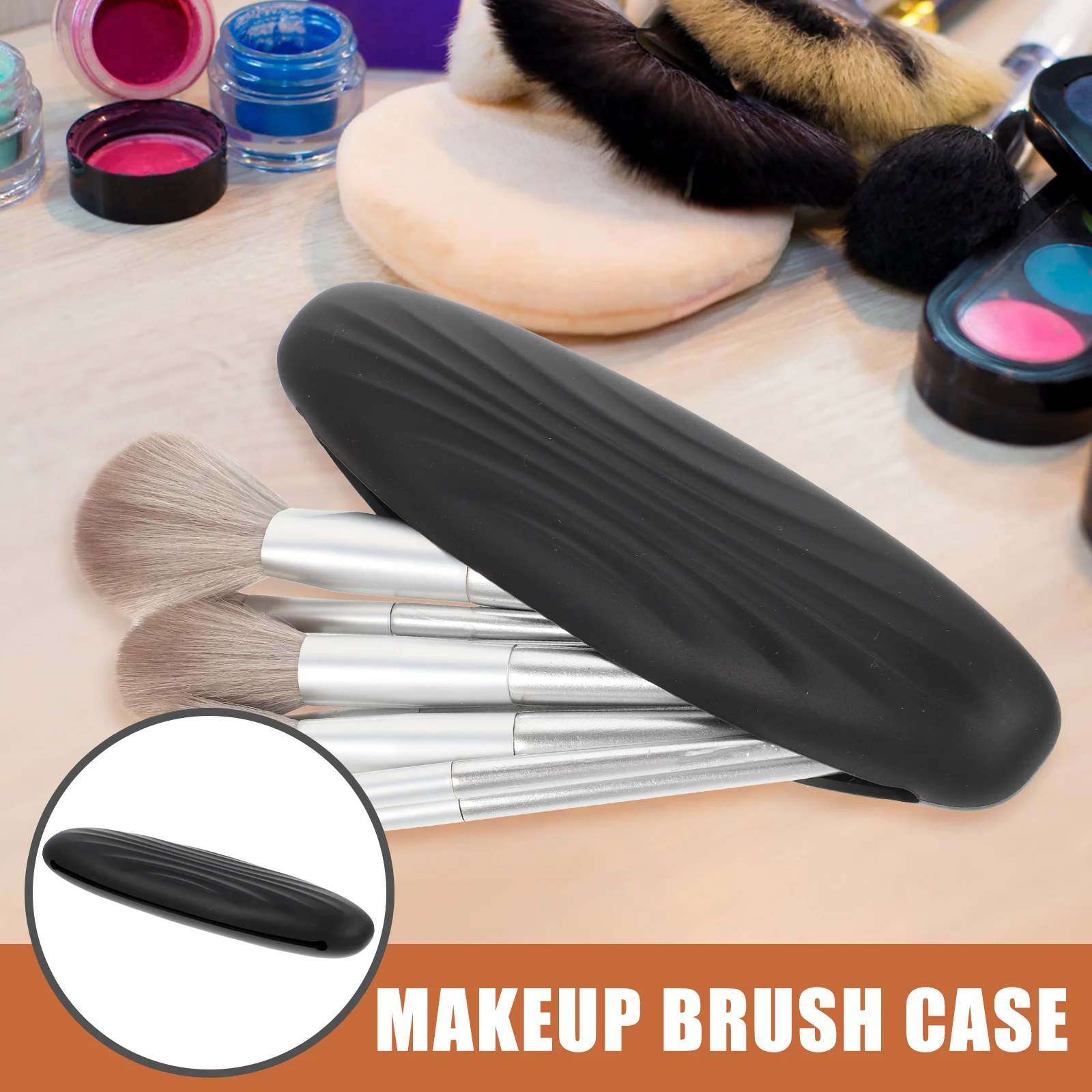 Porta pennelli per trucco Custodia per pennelli per trucco in silicone Organizzatore portatile Portautensili per bellezza da viaggio Design compatto