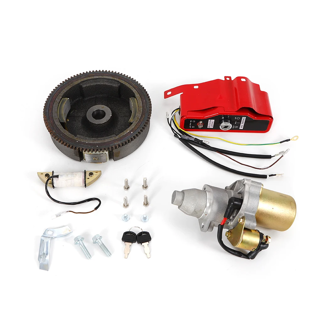 

Electric Start Kit Starter Motor Flywheel Switch for Honda GX240 8HP GX270 9HP