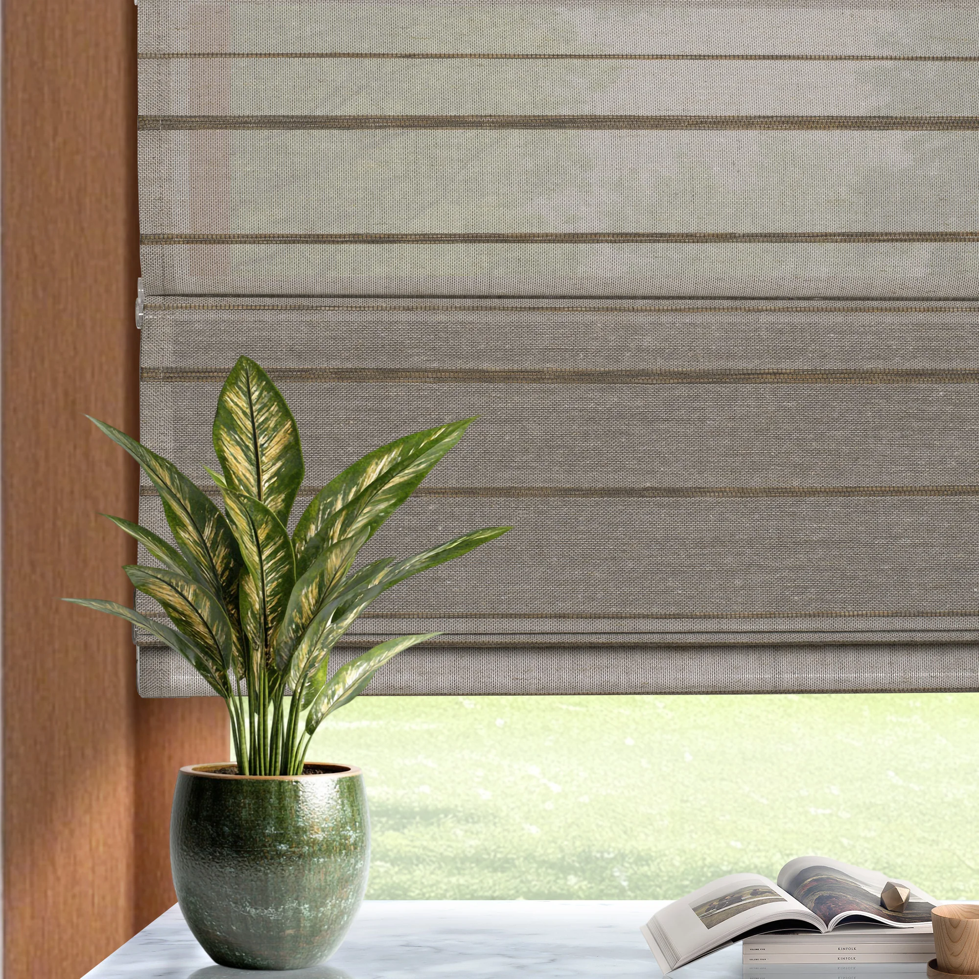 Best Selling Roman Blinds Top Down Bottom up Light Filtering Waterproof Sunscreen No Drill Roman Shades Built-in  for Home Hotel