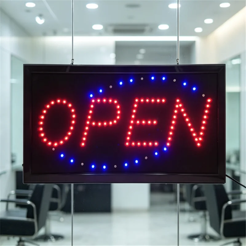 New Arrival Advertising Light LED Open sign Logo Board Store Animated Motion Neon Business coffee Stores Billboard US EU Plug