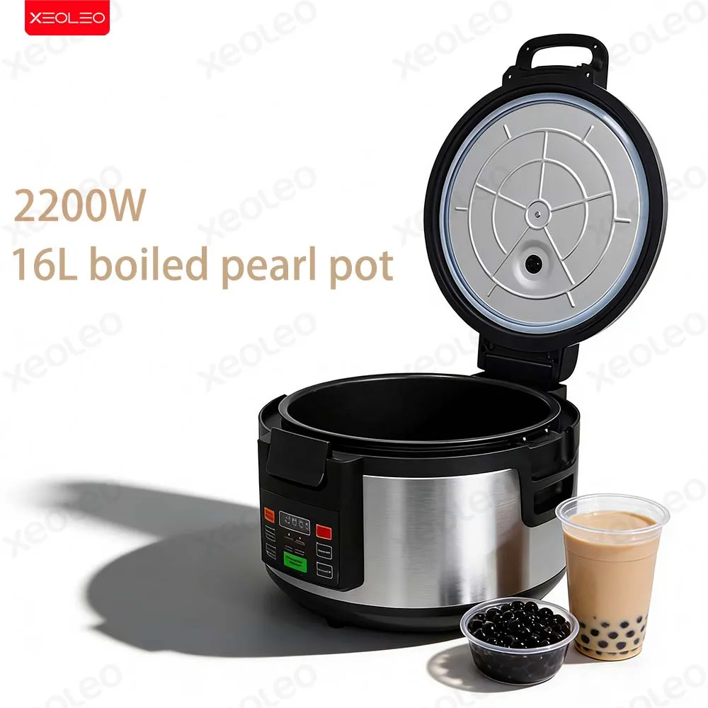 XEOLEO 16L Máquina para cocinar perlas de tapioca, máquina para hervir perlas, máquina para cocinar yuca para tiendas de té con leche, sartén antiadherente, perlas de tapioca de excelente sabor