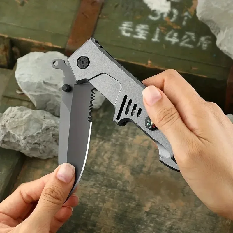 Multifunctional Folding Pocket Knife - Sharp Compact Tool for Camping Fishing Hunting Wilderness Survival Titanium Knife