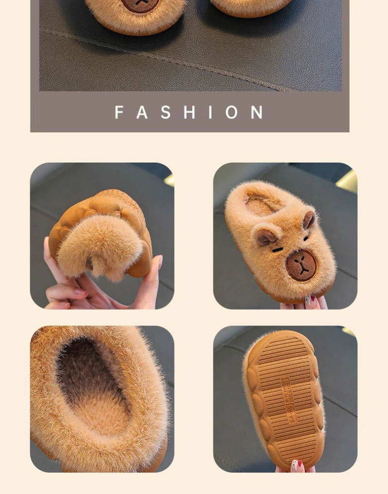 Kinder Winter Neue Warme Hausschuhe aus Baumwolle für Jungen und Mädchen, Niedliche Indoor-Slipper, Weiche Rutschfeste Kinder-Cartoon-Hausschuhe – Detail 11