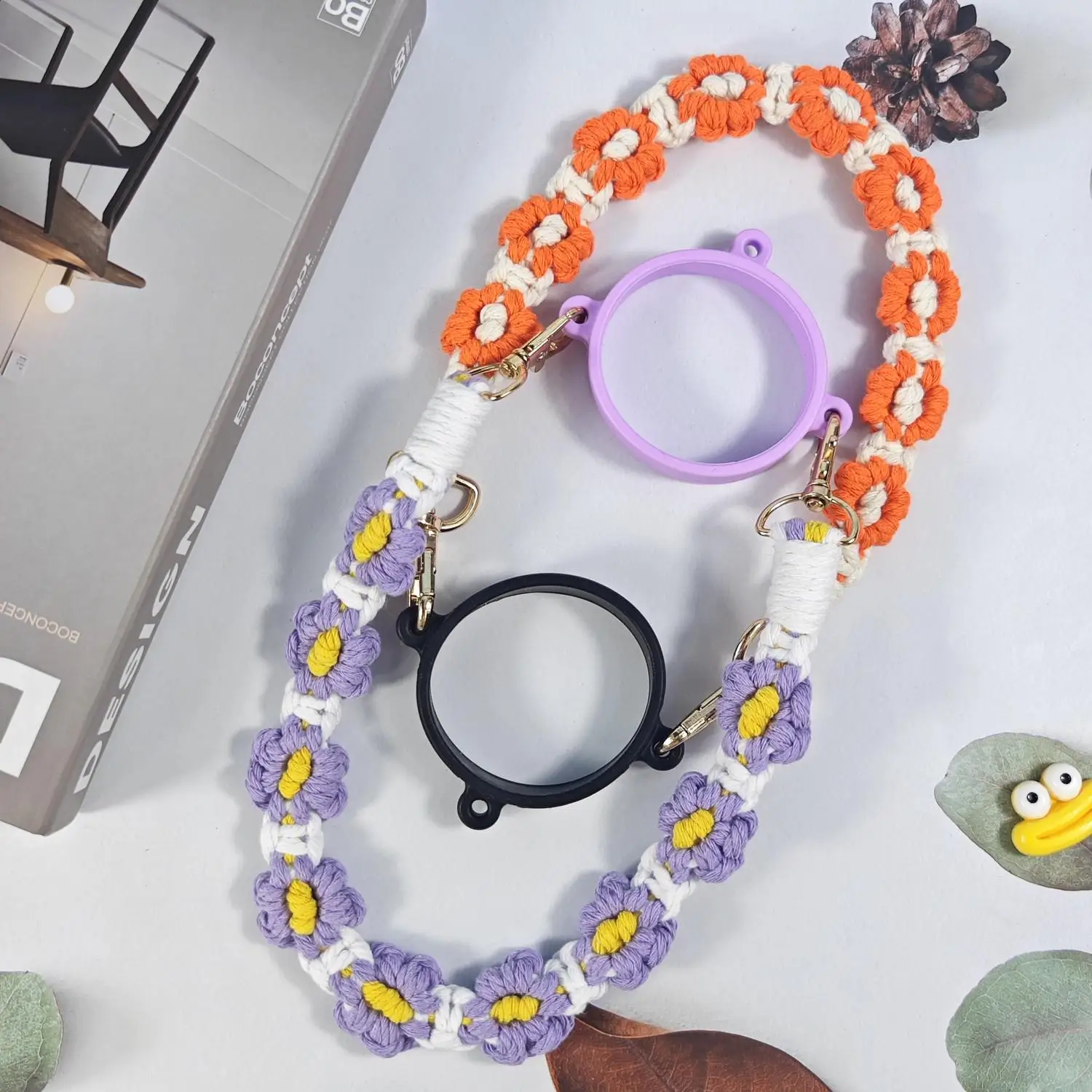 Multi-Color Hand-Woven Flower Daisy Lanyard Water Cup Strap Bestselling Handmade Stanley Cup Strap