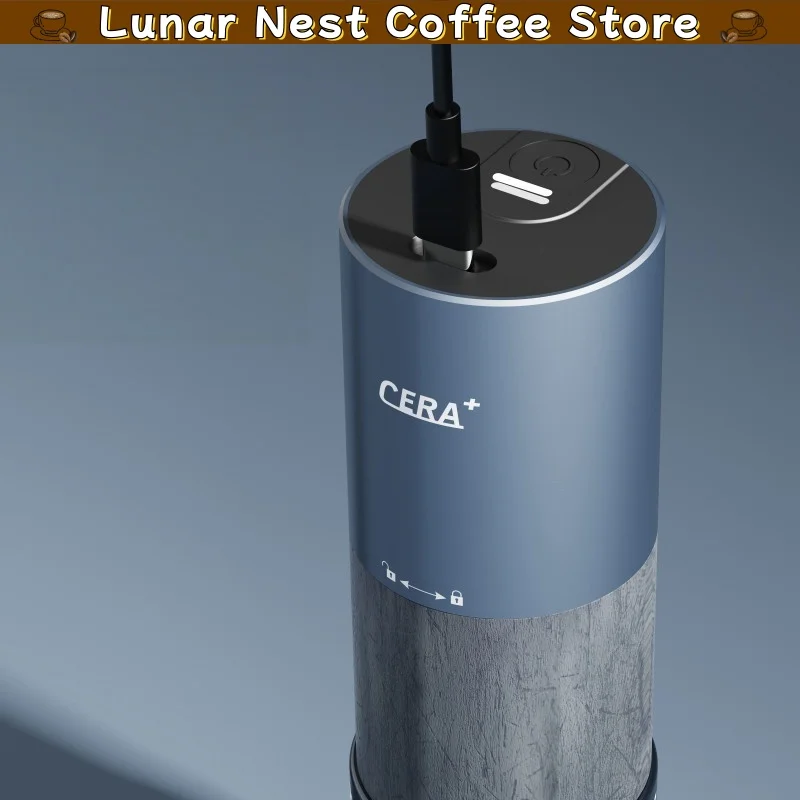 Cera Electric Manual Coffee Grinder 10 Star Steel Burr Usb Rechargeable Home Travel Portable Coffee Bean Mill Gift For Barista
