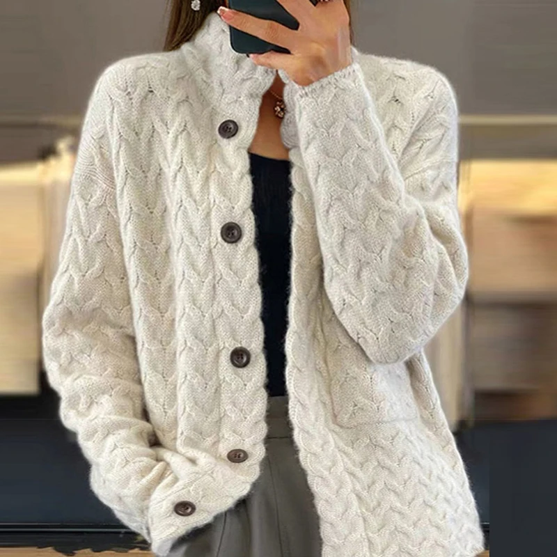 Autumn Winter Sweater Cardigan Women Long Sleeve Jacket Women Casual Knitted Sweater Coat Female Tops Ladies Knitwear