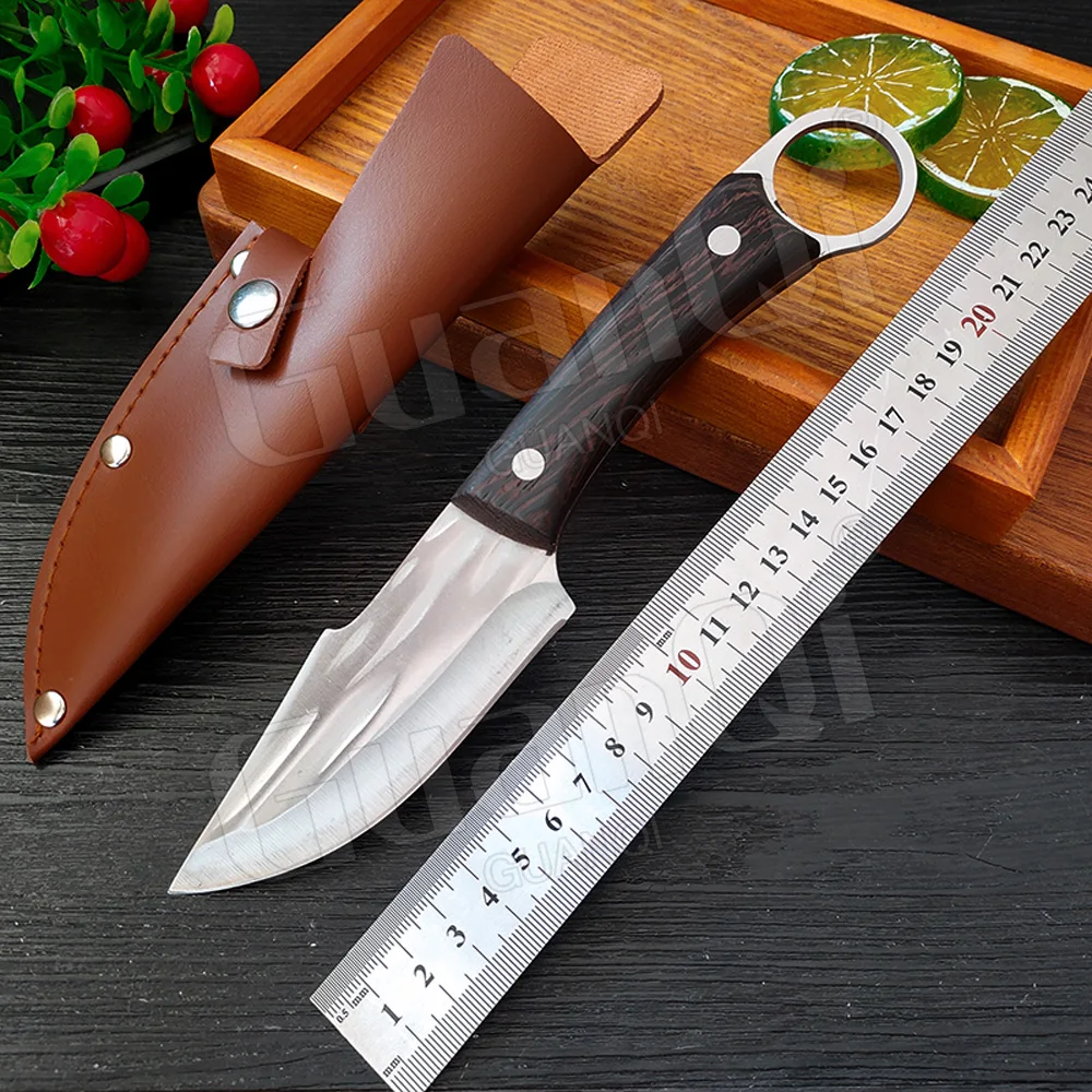 Meat Cleaver Knife Hand Forged 5Cr15Mov Stainless Steel Boning Knife Sharp Butcher Kitchen Chef Knife Full Tang Cooking Tools