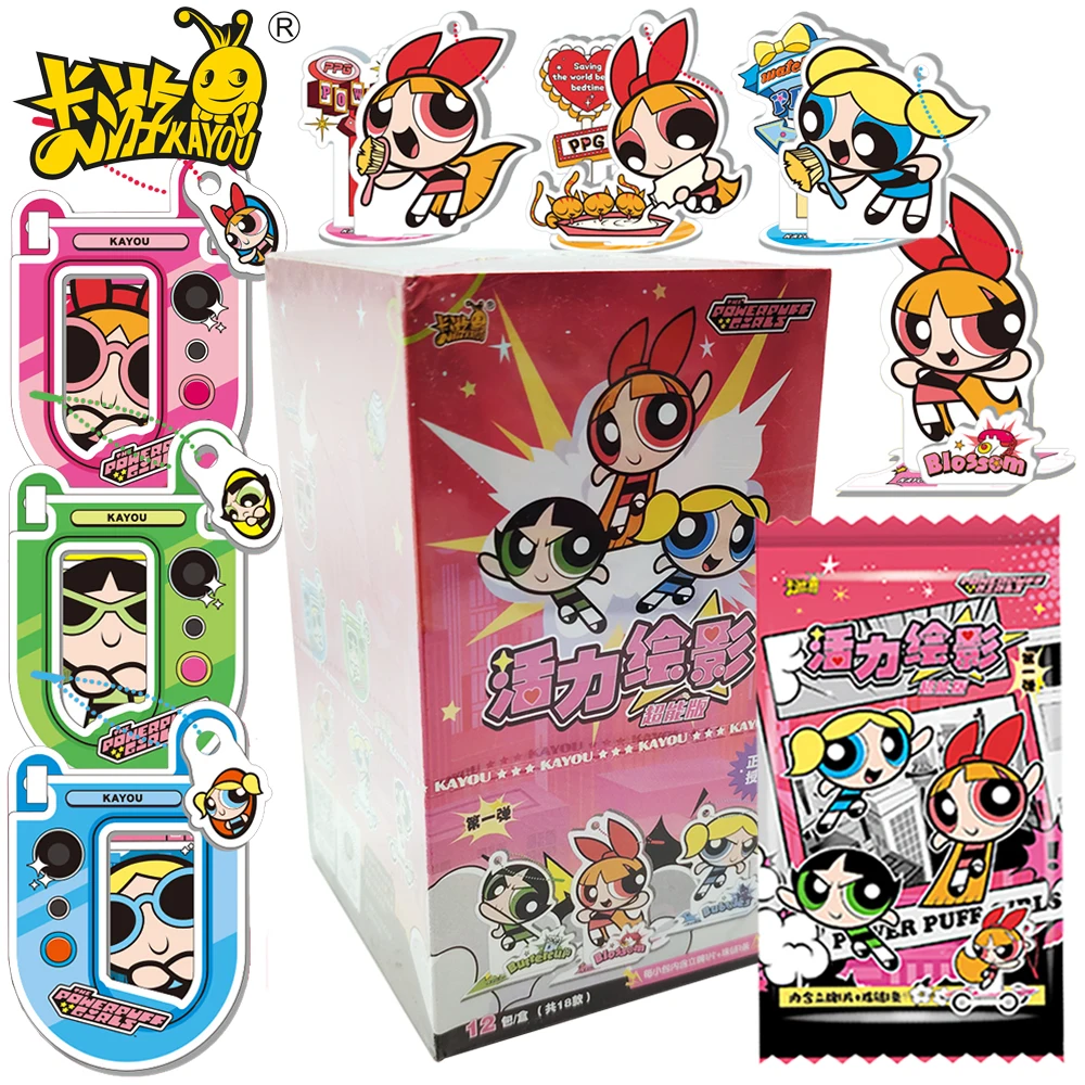 

Genuine KAYOU The Powerpuff Girls Fun Desktop Acrylic Figure Decorative Model Ornaments Popular Anime Peripherals ACG Stand Gift