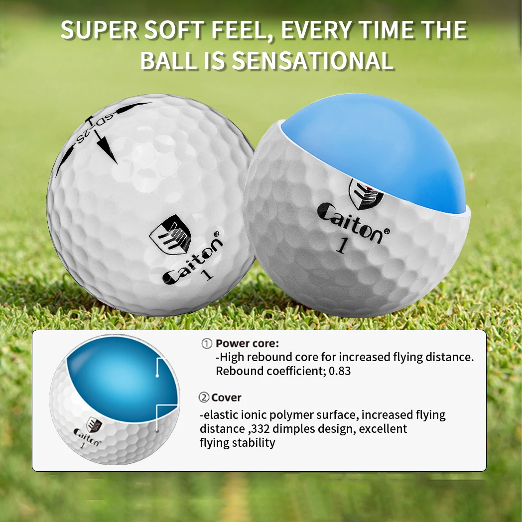 Caiton 12/6/3PCS Premium Multi-Layer Golf Balls, Suitable for High Swing Speed, Durable Cover, Low Compression Spin Control