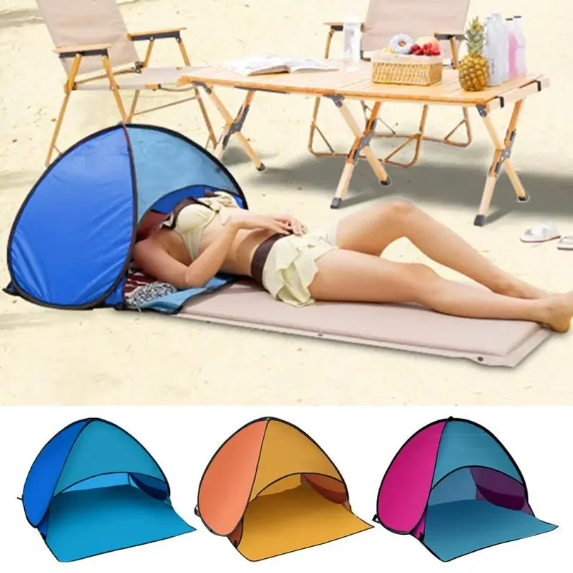 Beach Tent Head Shade PopUp Canopy Automatic Shade Tent Sunproof Windproof Beach Sun Shelters Instant Sun Shade Canopy