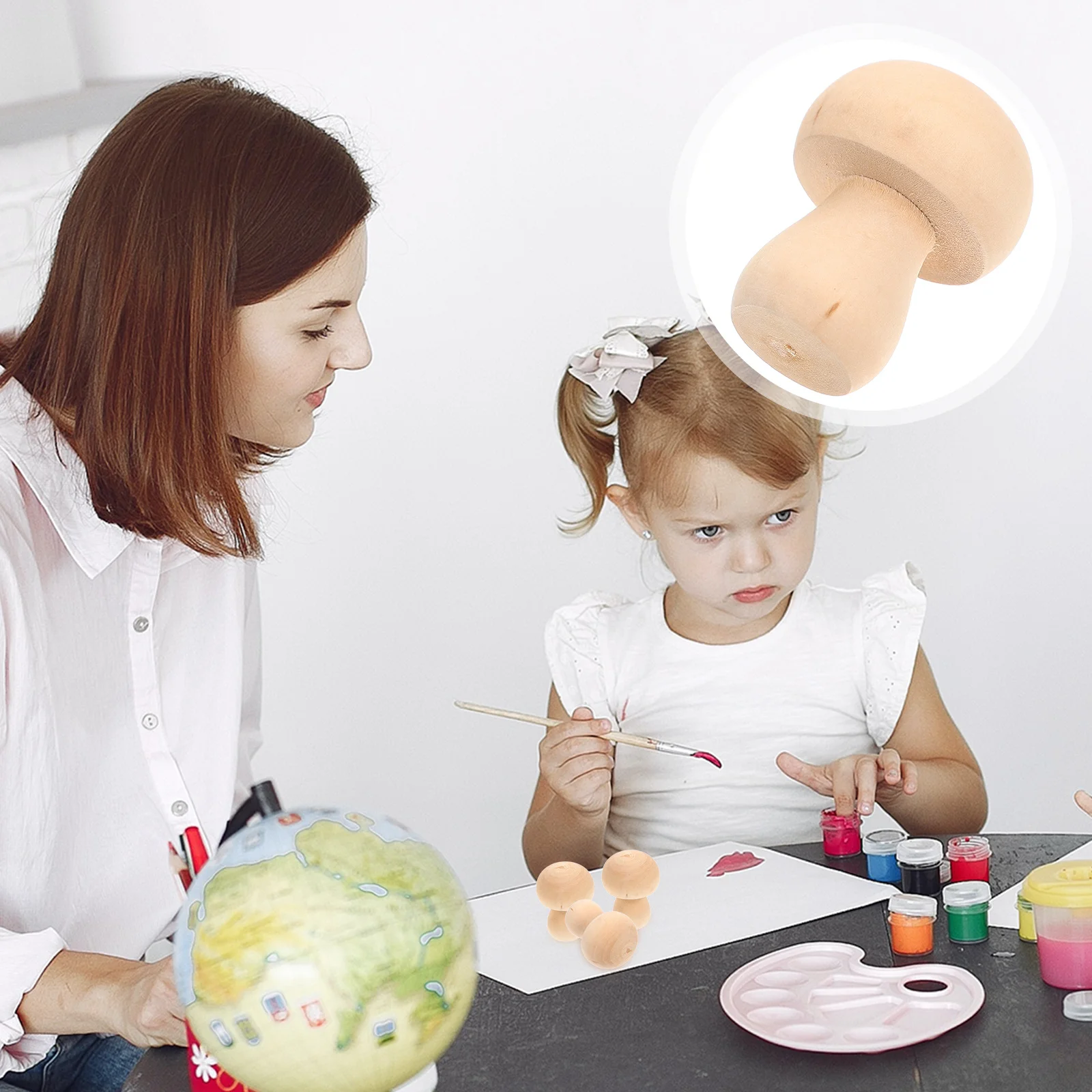 

10Pcs Wood Mushroom Ornaments Unfinished DIY Painting Set Kids Creative Graffiti Blank Desktop Decoration Home School Craft