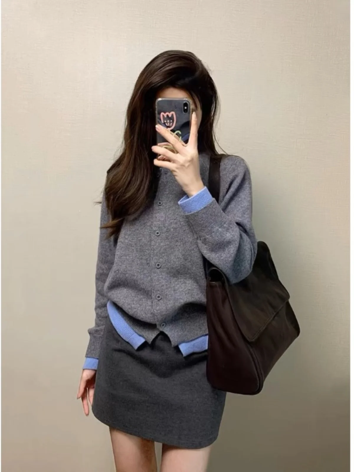 

Мягкий женский вязаный кардиган на пуговицах, весна-осень, универсальный, повседневный, с эффектом высокого класса, в корейском стиле, модный комплект