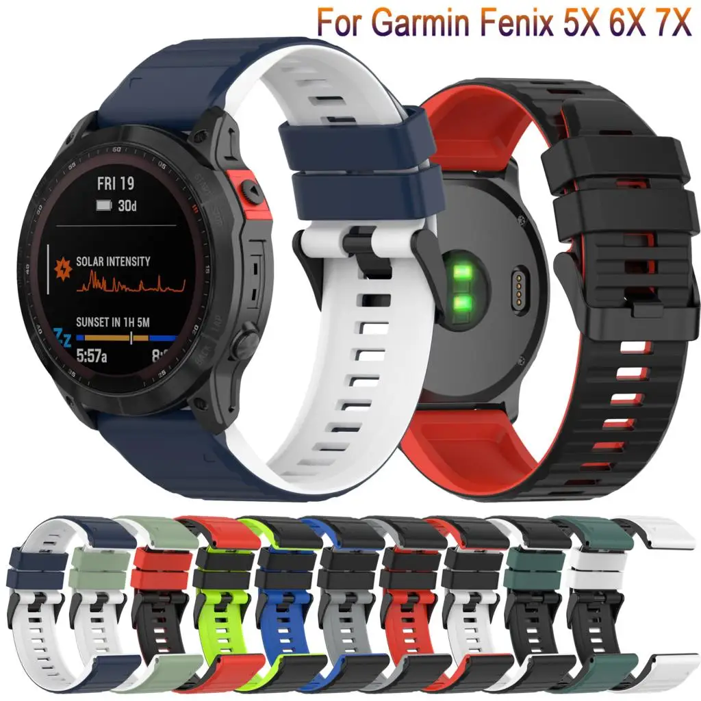 

26mm Silicone Watchband for Garmin Fenix 7X 6X Pro 5X Plus 3 3HR Easy Fit Quick Release wirstbands Smartwatch Bracelet Correa