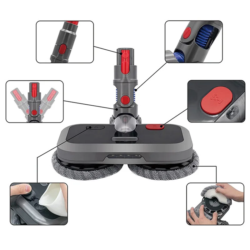 

B38B-Electric Mop Head For Dyson V7 V8 V10 V11 V15 Wireless Vacuum Cleaner Wet Dry Mop Head Floor Brush Replacement Parts