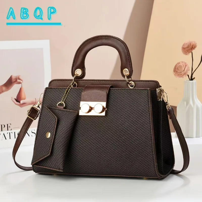 ABQP New Women's Handbag Large Capacity High Quality Women's Shoulder Bag Luxury Brand Casual 2-piece Women's Bag Set