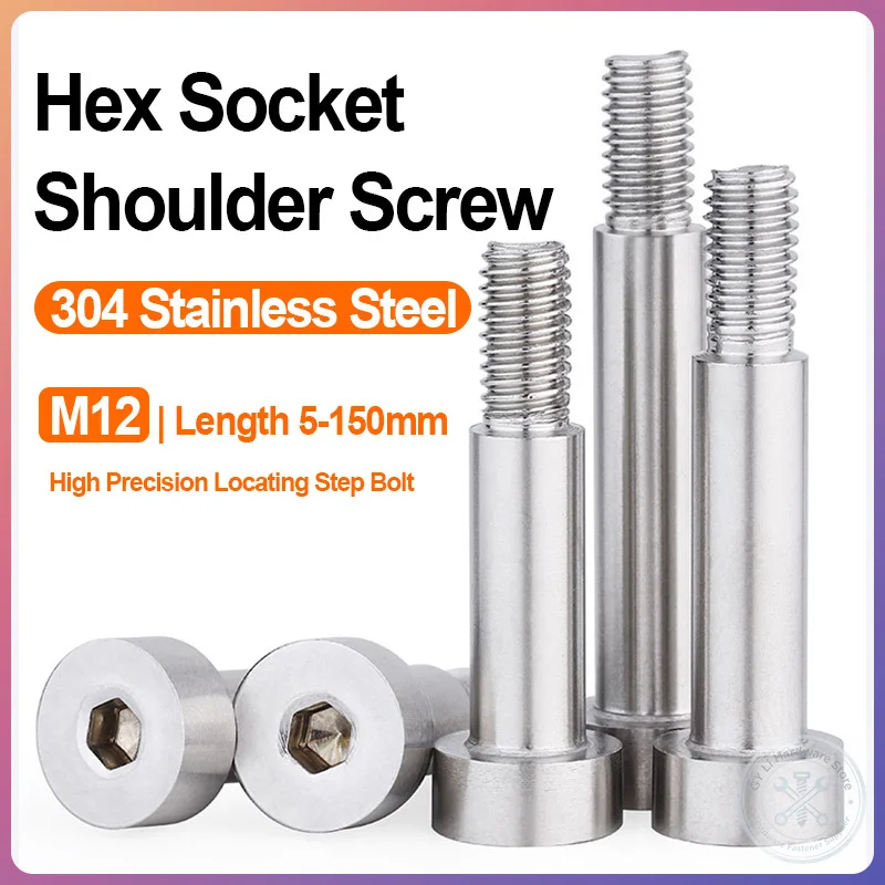 M10 Hex Socket Shoulder Screw 304 Stainless Steel Shoulder Bolt High Precision Locating Limit Step Screw For Mechanical Fixture