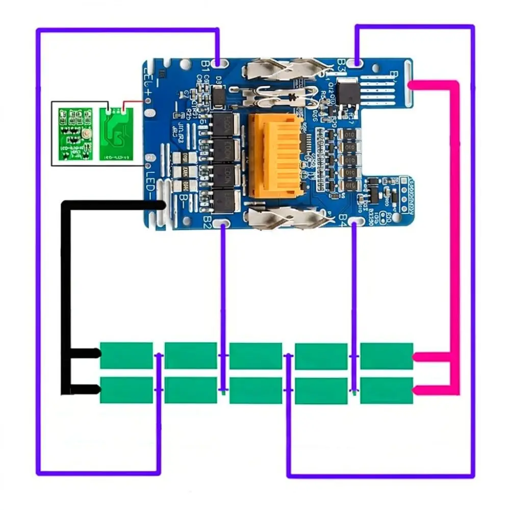 For For Makita 18V Battery Repair Kit LED Indicator BMS Protection Board Cell Box Storage Case Electric Tool Accessory