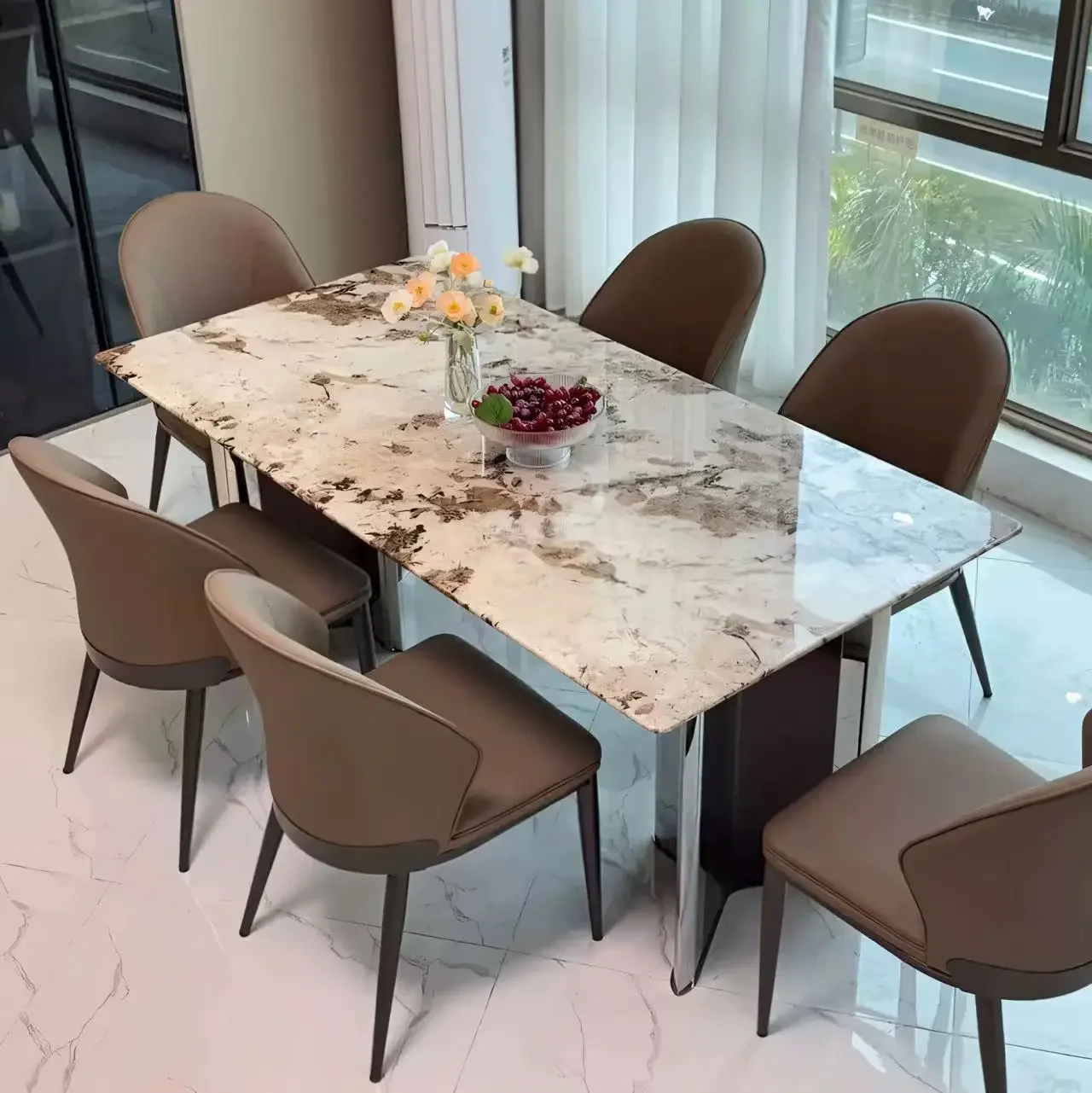 Snow Moun tain Flying Fox Dining Tab le Italian High-end Living Roo m Home Premium Villa