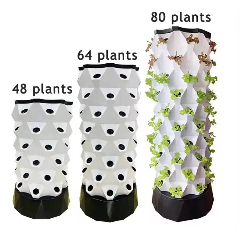 80 PCS DIY Set Hydroponic Vertical Farming Aeroponic Towers Hydroponic Pots Vertical Tower With Irrigation System