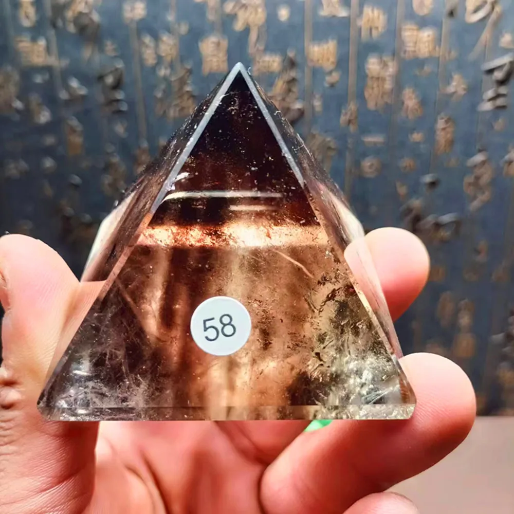 Natural Rainbow Tea Crystal Pyramid, Energy Stone, Obelisk Crystal Tower, Spiritual Chakra, Reiki Healing, Home Decor