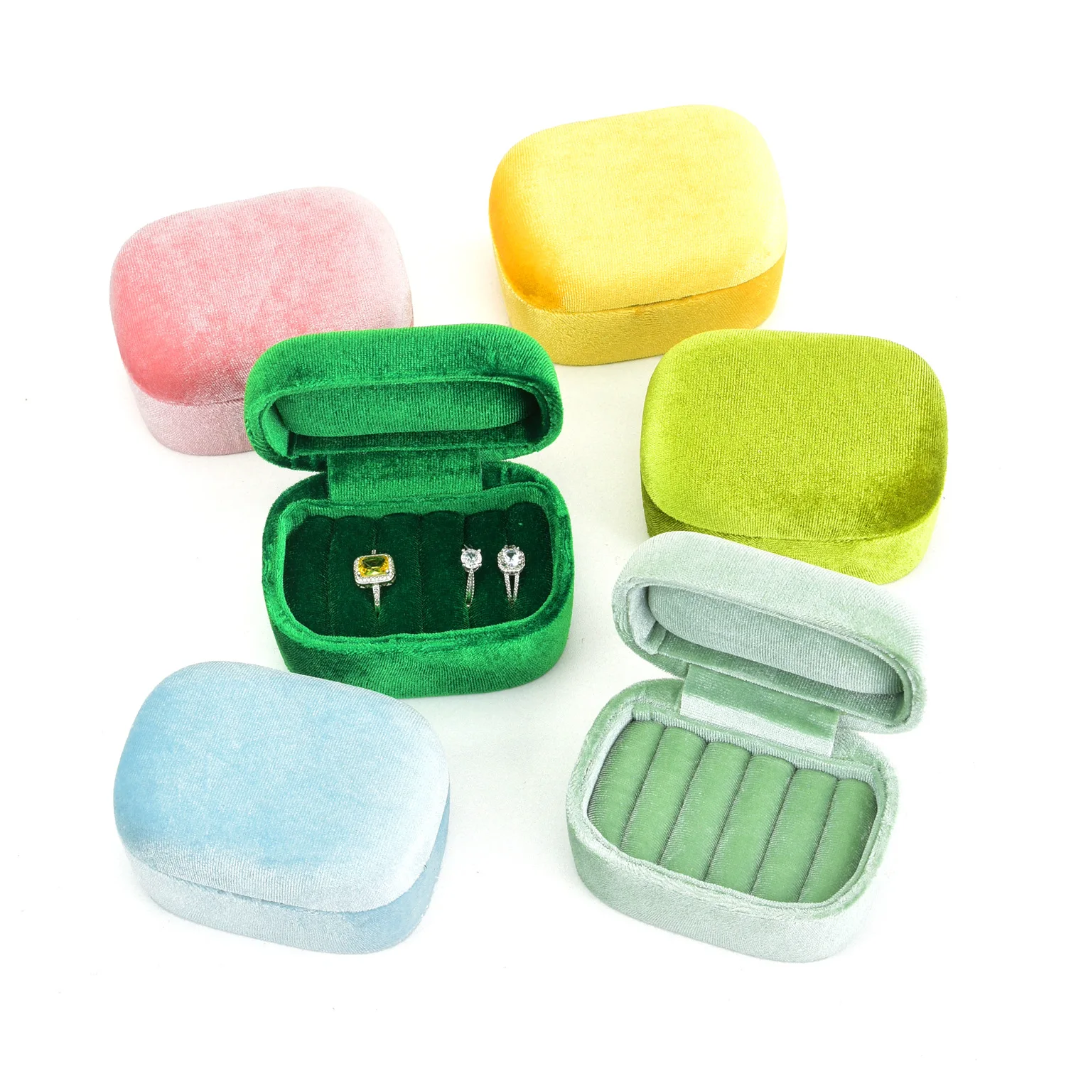 Portable Travel Jewelry Organizer Mini Ring Box with Multiple Slots Case for Rings Earrings Gift for Her