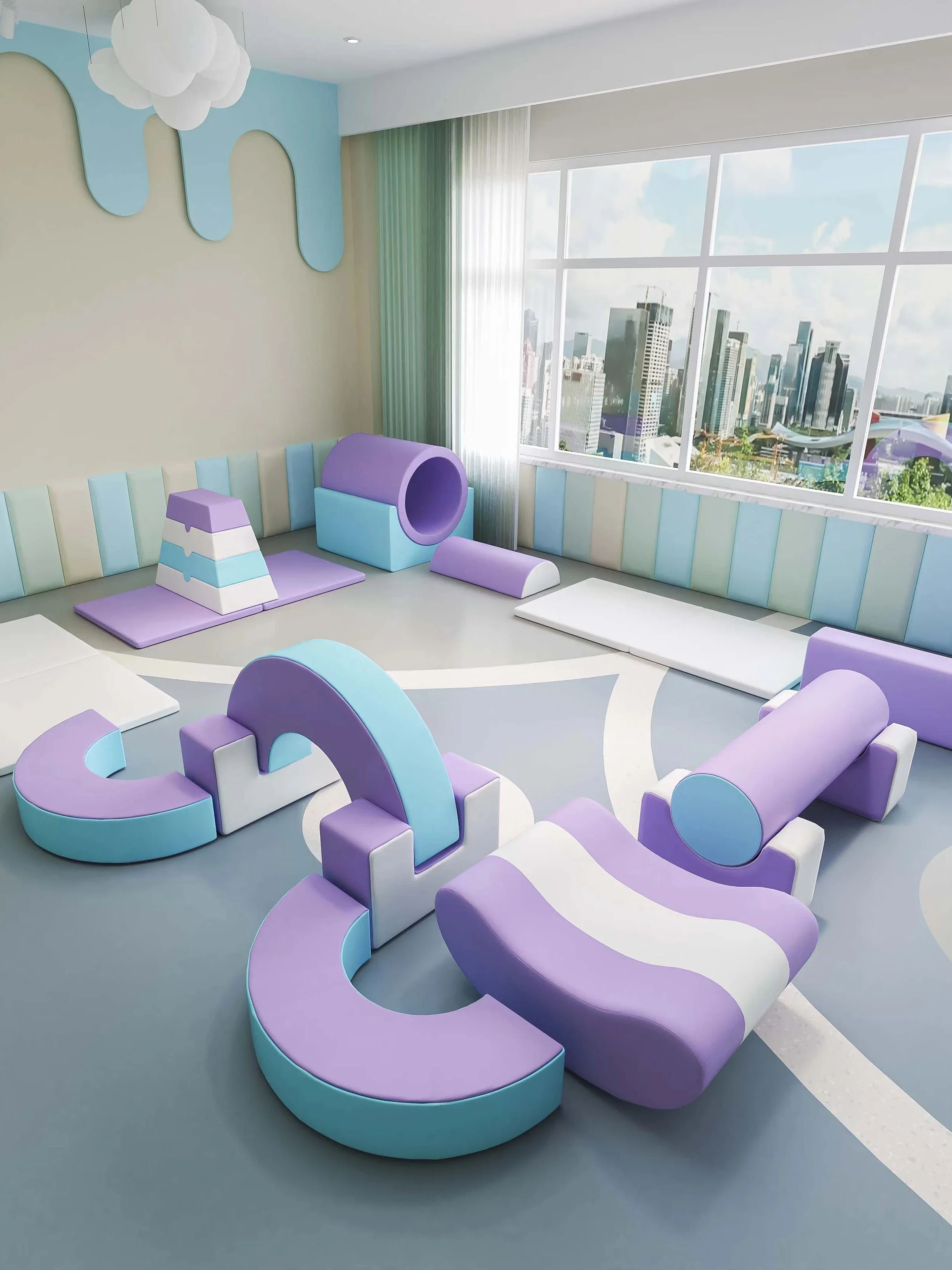 Early education nursery center software climbing and sliding combination kindergarten indoor children's sensory