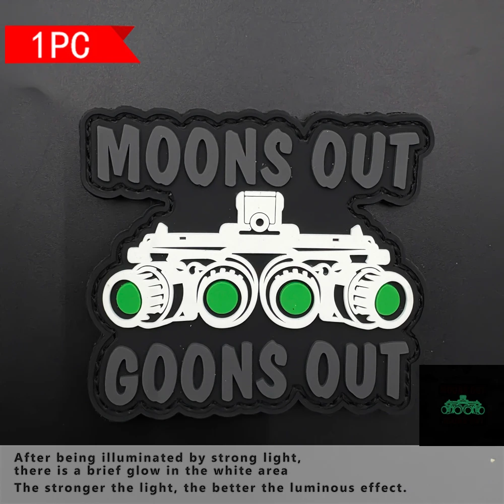 Irregular-Shaped Multi-Layer Text Optical Observation Equipment Decorative Arm Patch, Luminous in the Dark, 2D Flat, Pvc Material, Four Different Colors, 1 Piece, Includes Matching Felt Backpack, Baseball Cap, Jacket, Suitcase, DIY Decorative Patch, Badge, Appliqué