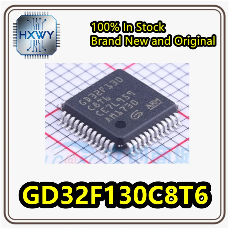 (5/50 pieces) Original GD32F130C8T6 LQFP-48 ARM Cortex-M3 32-bit Microcontroller (MCU) Chip In Stock