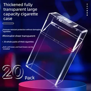 Transparent Flip Cover Sliding Cigarette Box Portable Sealed waterproof Cigarette Case thickened soft hard 20 pack Smoking Tool