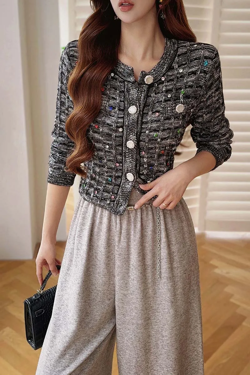 DABUWAWA Light Weight Fancy Suiting Knitted Cardigan Sweater Womans Clothing Y2k Christmas Party DA1DZK006