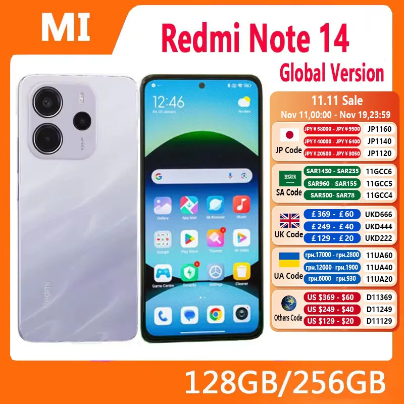Global Version Xiaomi Redmi Note 14 4G MediaTek Helio G99-Ultra