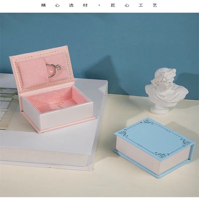 Contenitore di gioielli per anelli di vendita caldo, scatola di immagazzinaggio di gioielli con ciondoli per orecchini, scatola di imballaggio di gioielli magnetici creativi in stile europeo