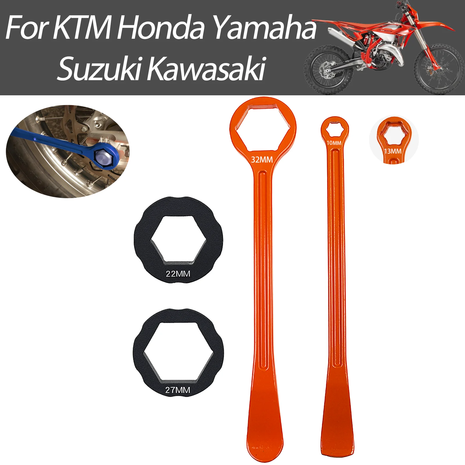 CNC Aluminum Labor-Saving Tire Changing Lever Wrench Fit Honda Yamaha Kawasaki KTM  Series Motocross Emergency Tire Repair Tools