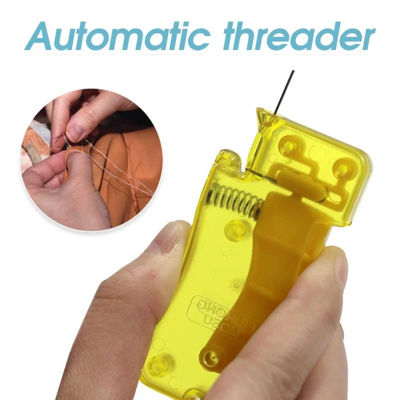 Automatic Needle Threader Tool - DIY Stitch Insertion Simple Threader Needle for Sewing Crafting Kit Adults Old Kids Housewives