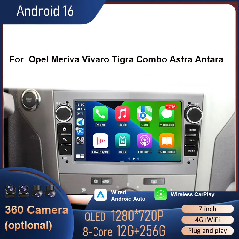 7 inch for Opel Meriva Vivaro Tigra Combo Astra Antara Android Auto Car Radio Mutimedia Player GPS Navigation Bluetooth 4G WFi