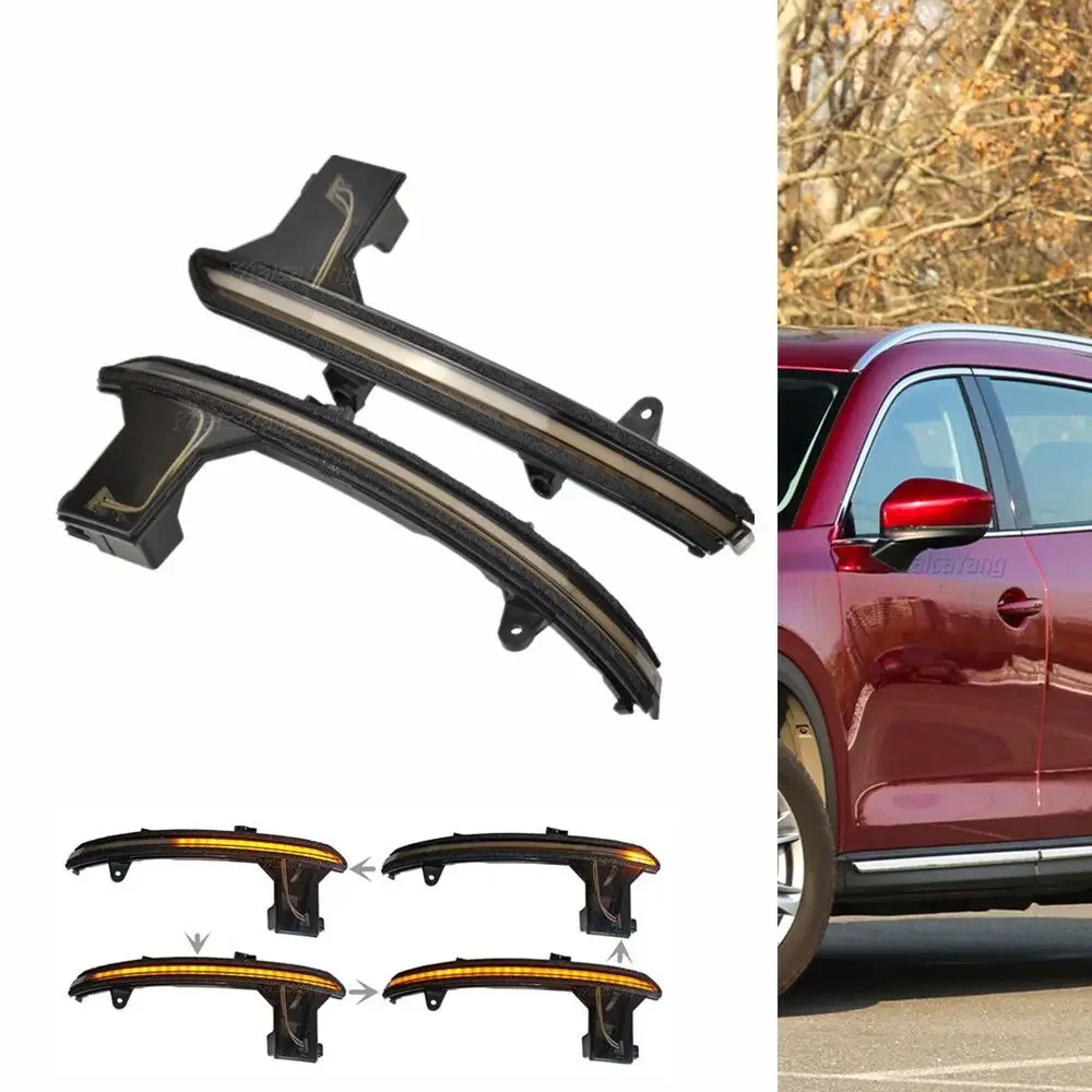 

Светодиодный динамический указатель поворота для Mazda CX-5 KF CX-8 2017-2019 CX-9 TC, индикатор зеркала заднего вида с боковым крылом, последовательная мигалка