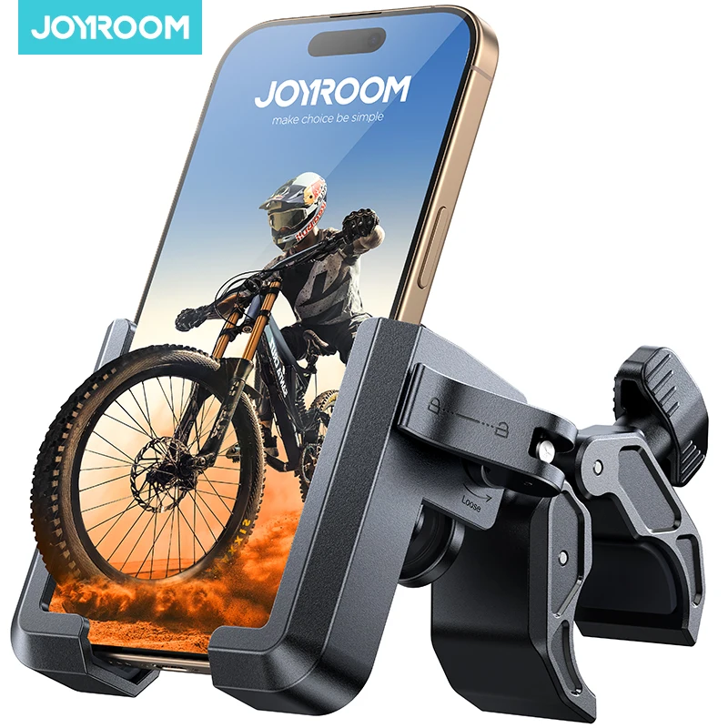 Joyroom Shockproof Motorcycle Phone Holder 360° View Universal Bike Phone Mount Half Enclosure GPS Bracket For 4.7