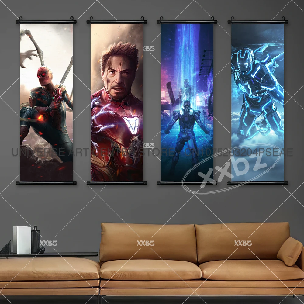 Iron Man Home Decoration Thor Wall Art Captain America Hanging Painting Avengers Scrolls Picture Ms. Marvel Canvas Anime Poster