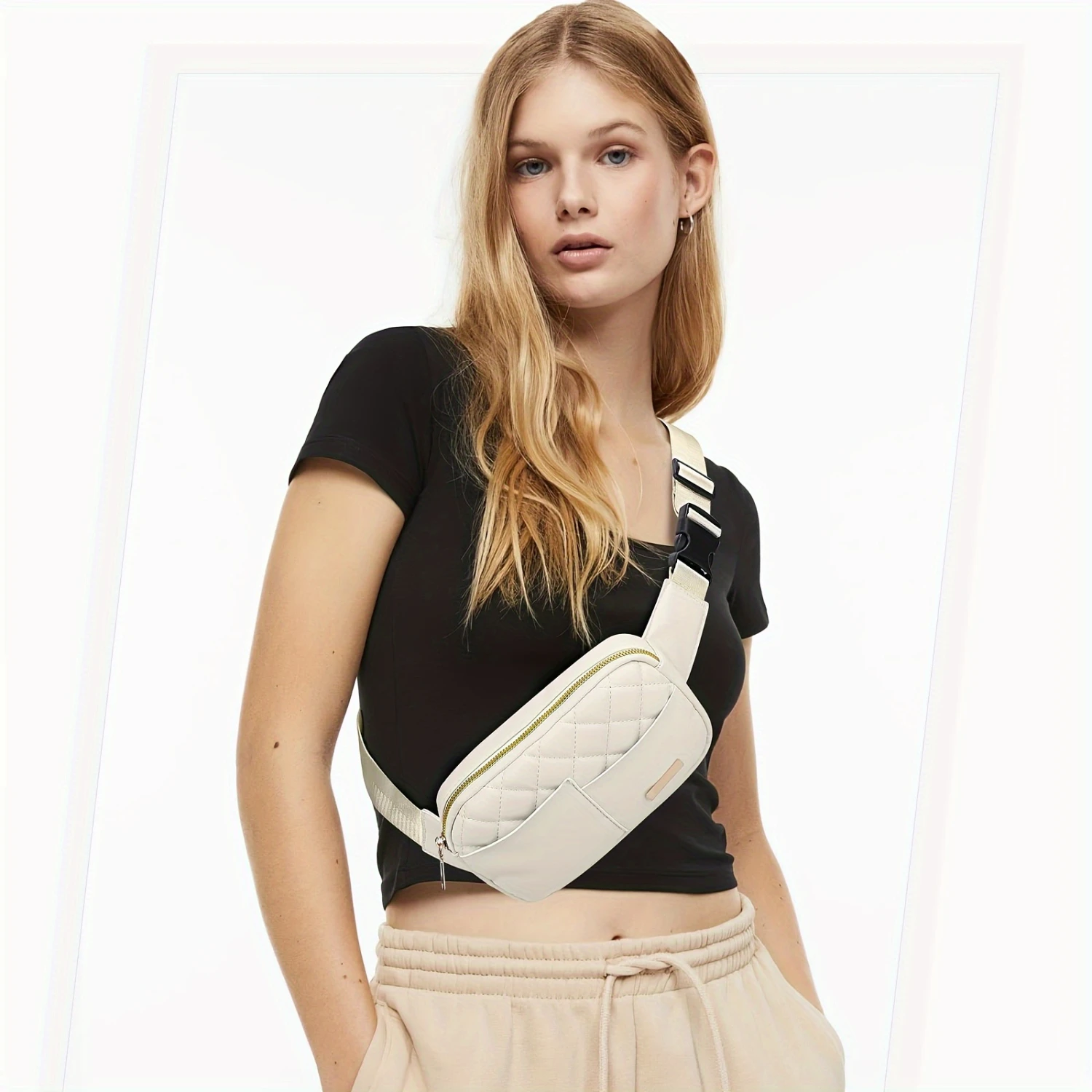 女性用ベルトバッグ ミニレザークロスボディファニーパック 女性用 ファッションウエストパック どこでもウエストバッグ 調節可能なストラップ付き f