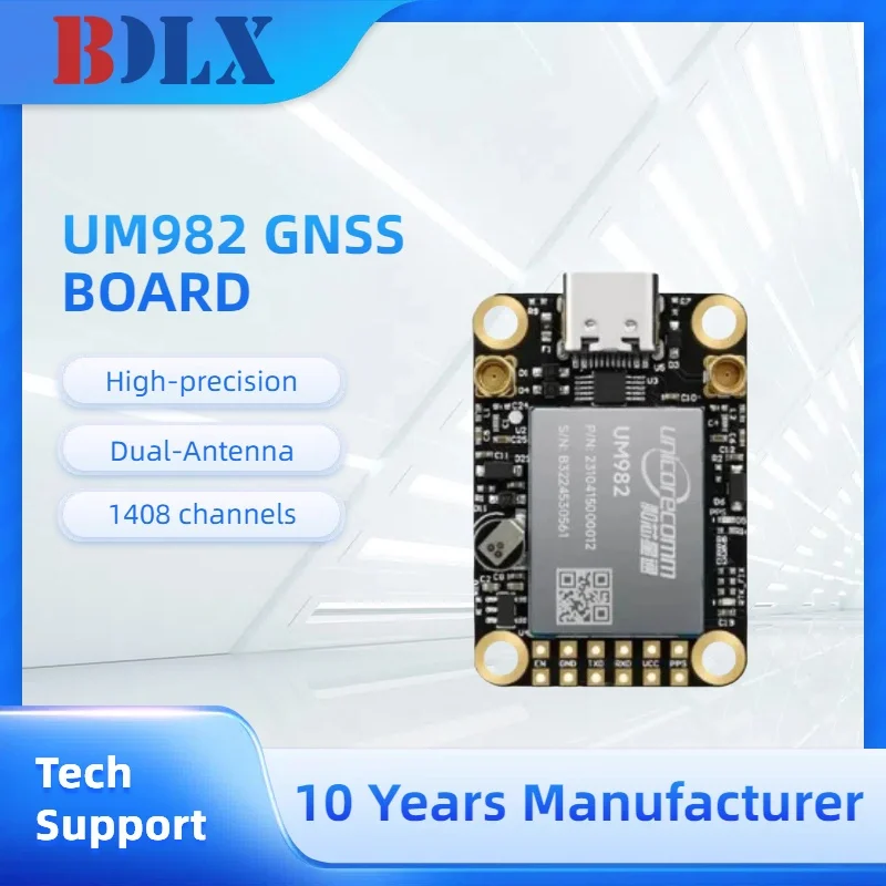 UM982 GNSS module high-precision RTK with BDS GLONASS Galileo QZSS GPS antenna multi-frequency dual-antenna Type C to USB board