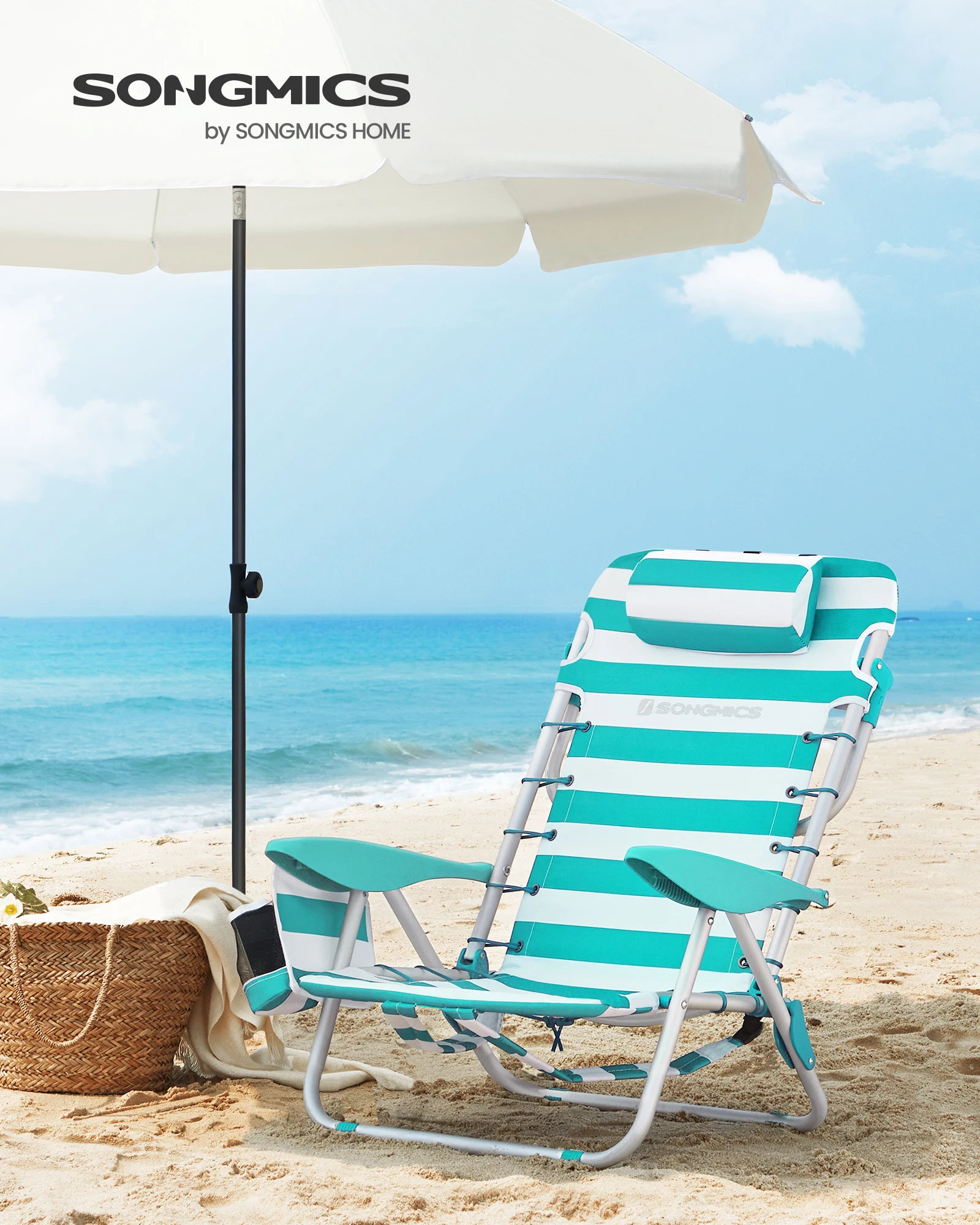 SONGMICS Folding Camping Chair Black 3