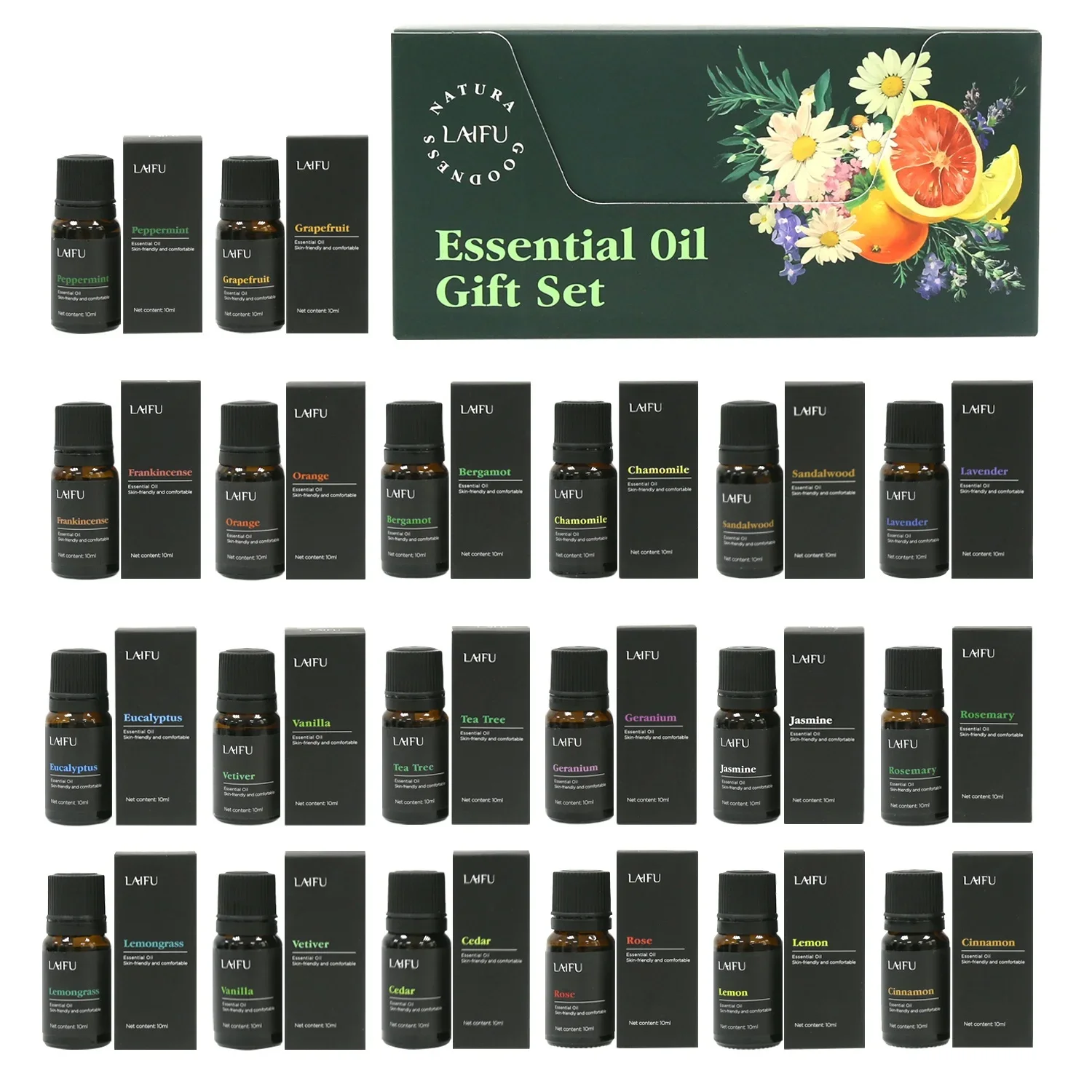Aromatherapy Essential Oil Set, Water Soluble Scents for Humidifier, Diffuser, Candle & Soap Making, Home, Hotel & Restaurant Use, Multiple  Fragrances, 20x10ml