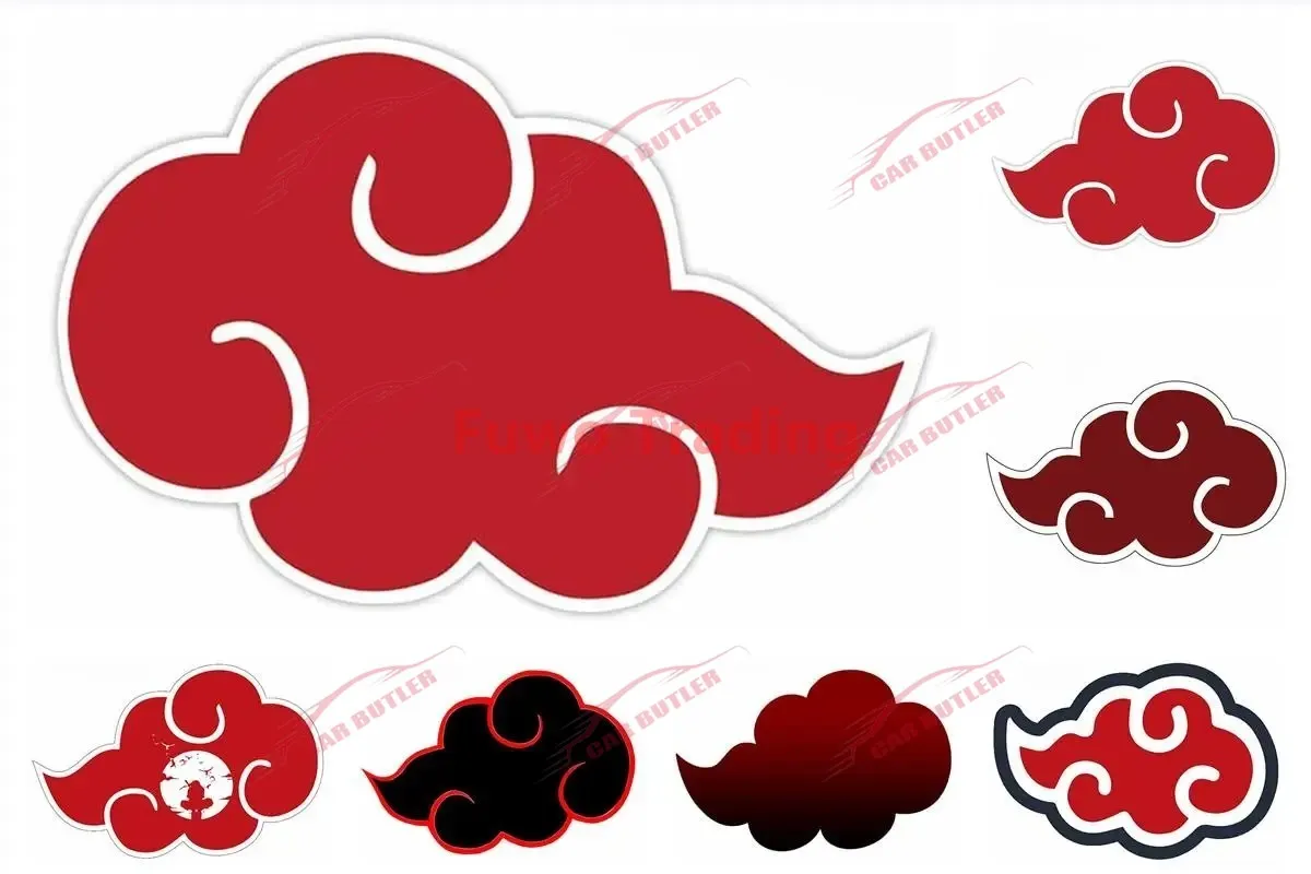 Creative Ninja Akatsuki Sign Vinyl Car Stickers Waterproof Laptop Windshield Car Door Window Motorcycle Truck Decor PVC