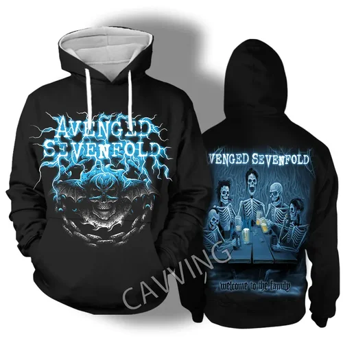 Imagen 2 del producto Sudaderas con capucha con estampado 3D de Avenged Sevenfold para hombre y mujer, ropa de moda Harajuku, Tops, 2024